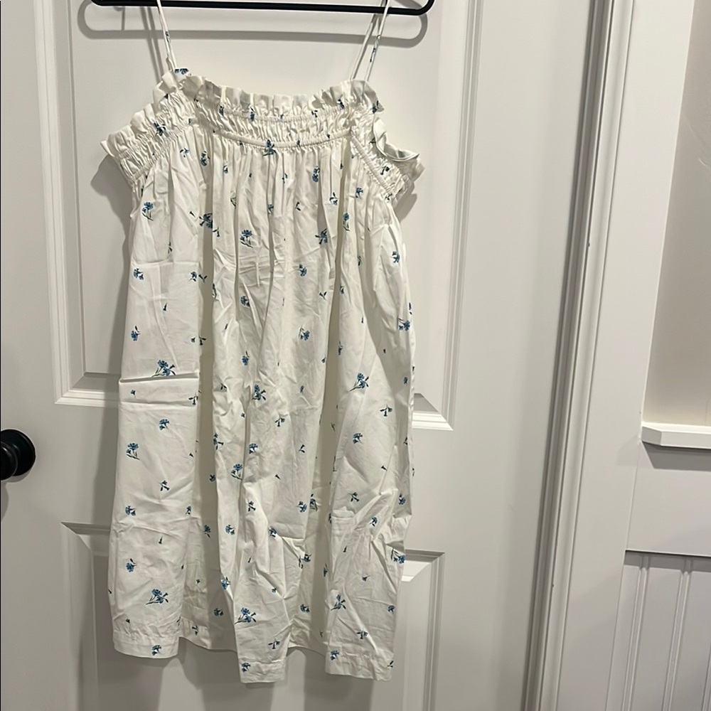 H&M Cream Dress with Blue Floral Accents